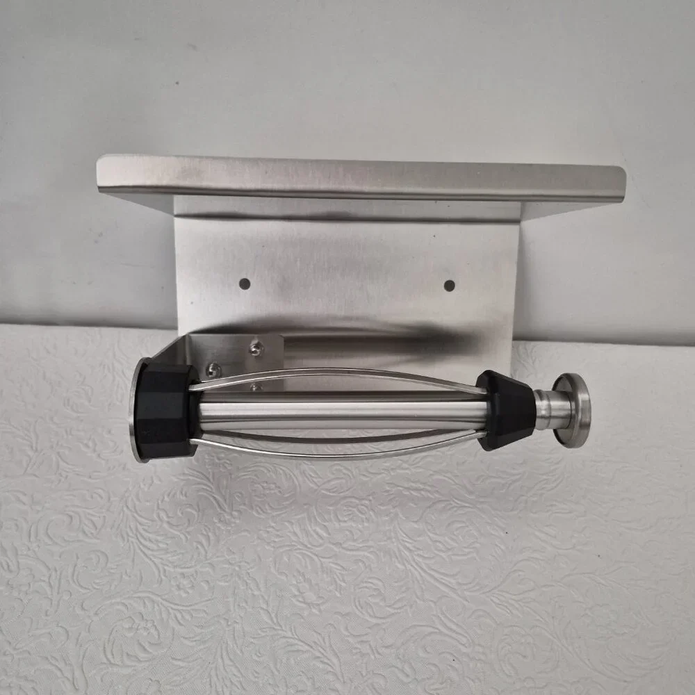 Fixwal Stainless Steel Drill Free Toilet Paper Roll Holder Phone Shelf Silver